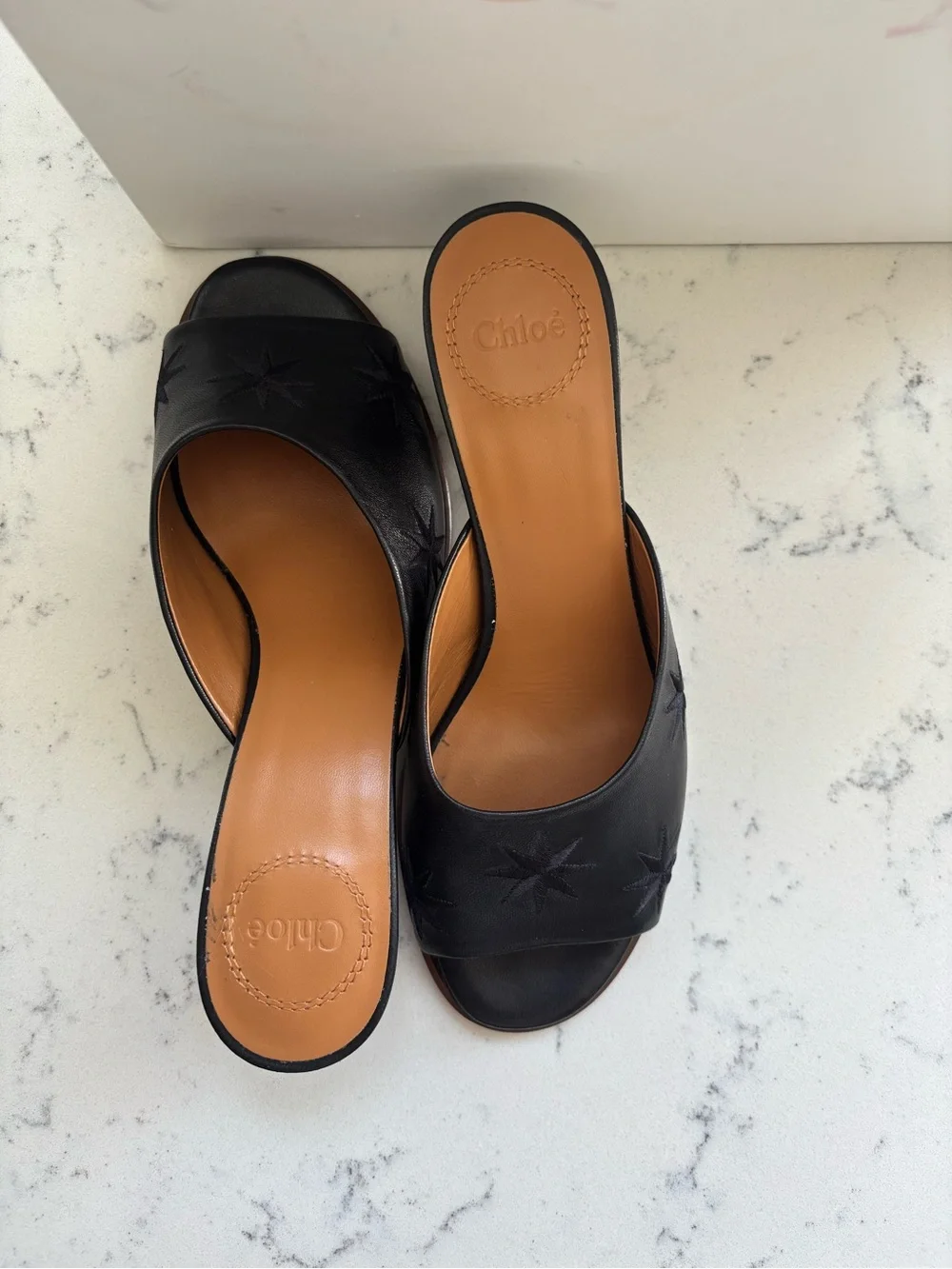 Chole’ Oli Black Leather Mules